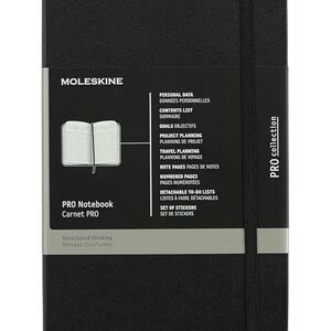 Moleskine Professional Notebook, Large, Black, Hard Cover 5x 8.25-inches SEALED